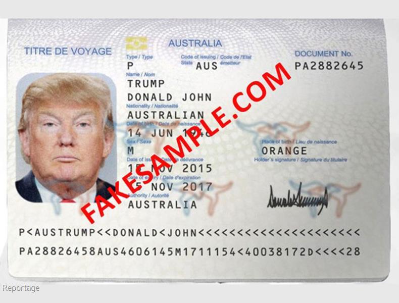 Download fake passport PSD template